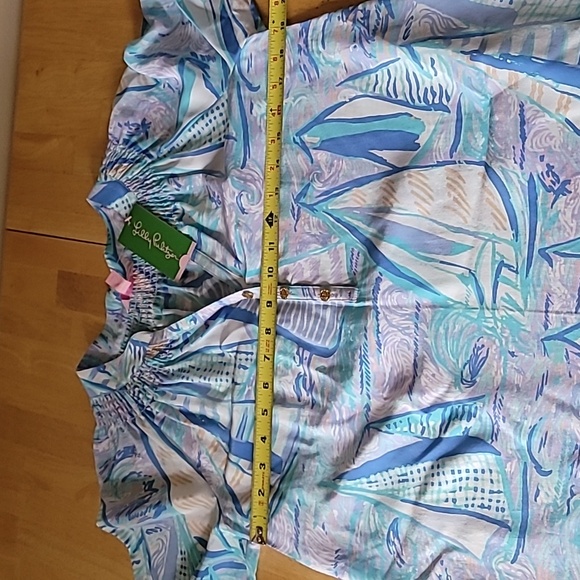 Lilly Pulitzer Elsa Silk Top in Light Lilac Verbena Aboat Time - Picture 6 of 10
